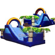 inflatable jumping slide palm tree jungle